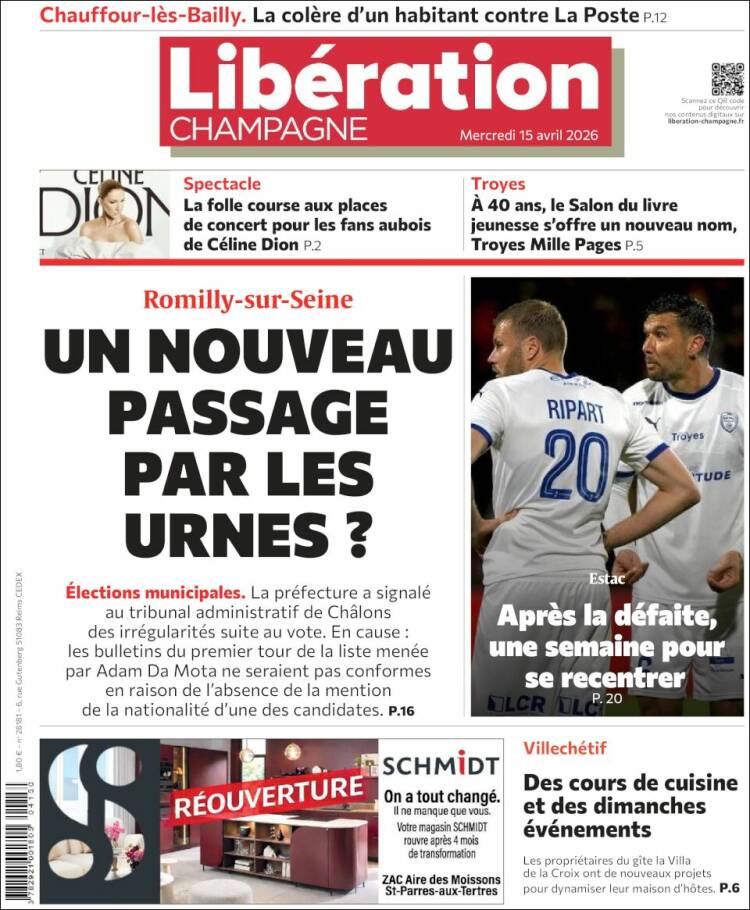 Portada de Libération Champagne (Francia)