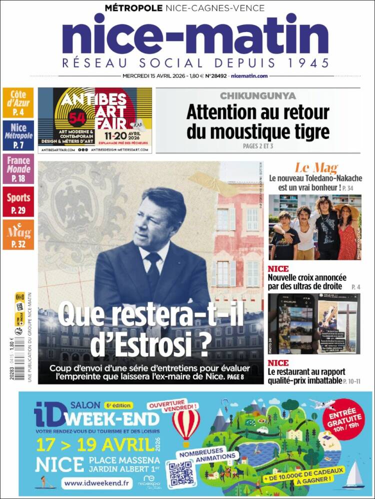 Portada de Nice-Matin (Francia)