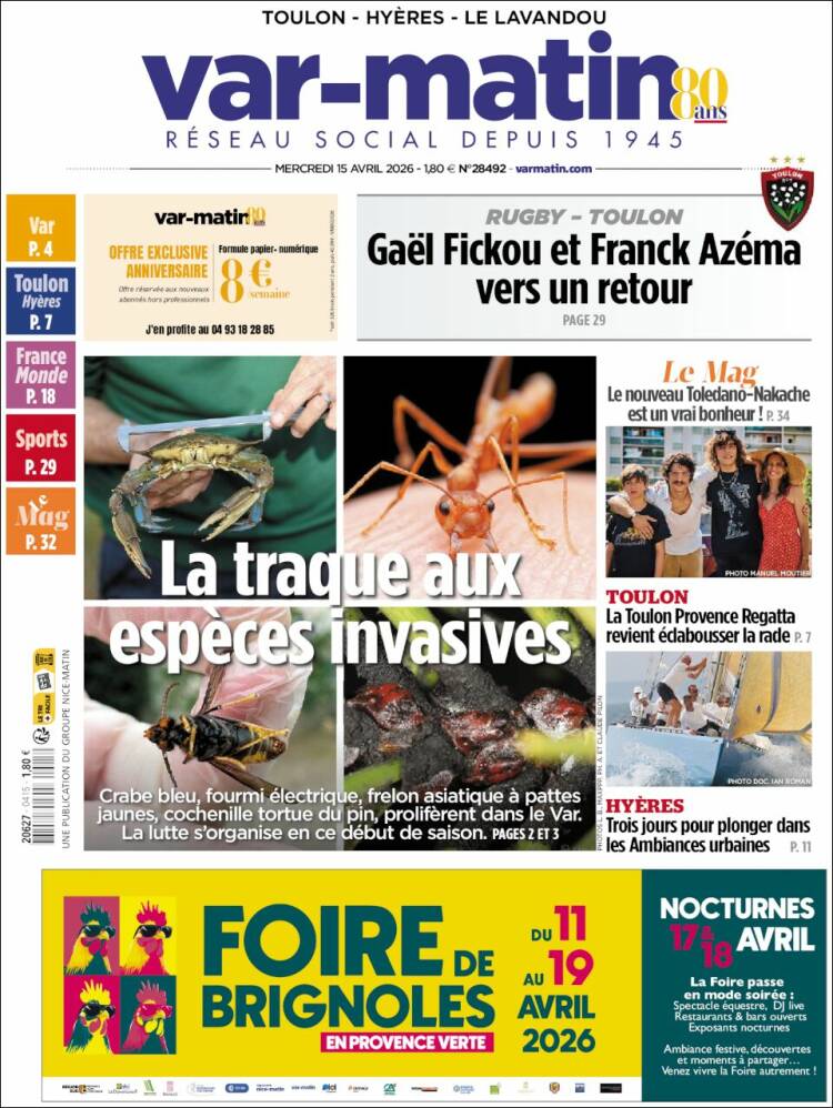 Portada de Var-Matin (Francia)
