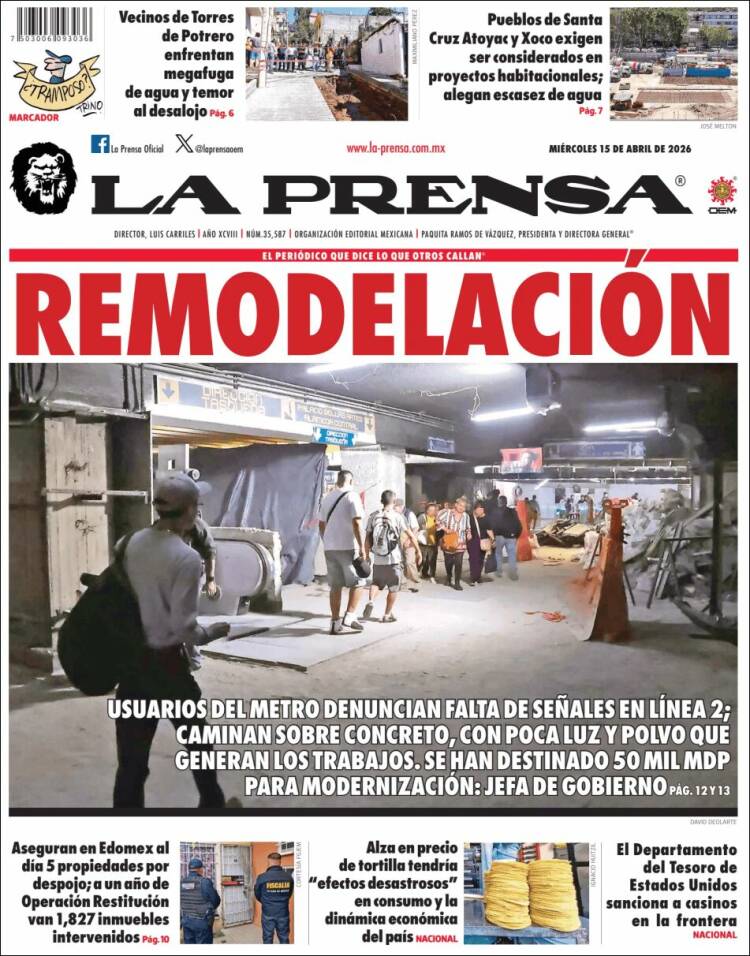 Portada de La Prensa (M&eacute;xico)