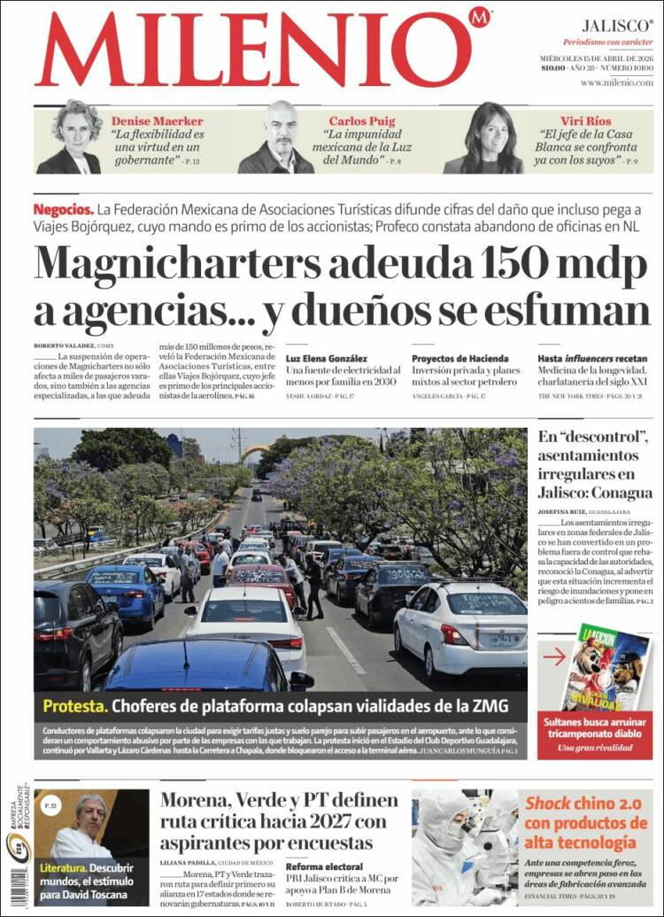 Portada de Milenio - Jalisco (M&eacute;xico)