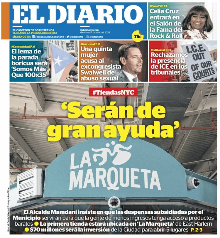 Portada de El Diario NY (USA)