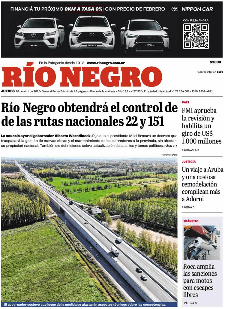 Portada de Rio Negro (Argentina)