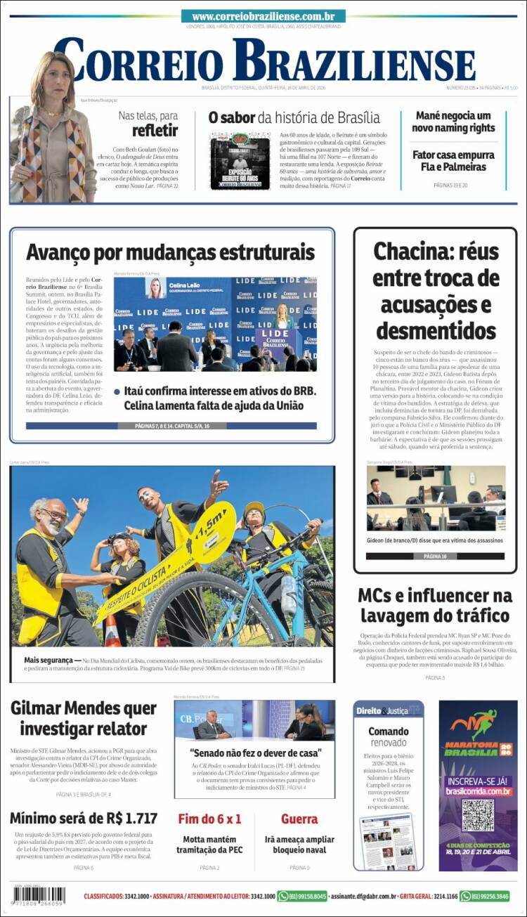 Portada de Correio Braziliense (Brasil)