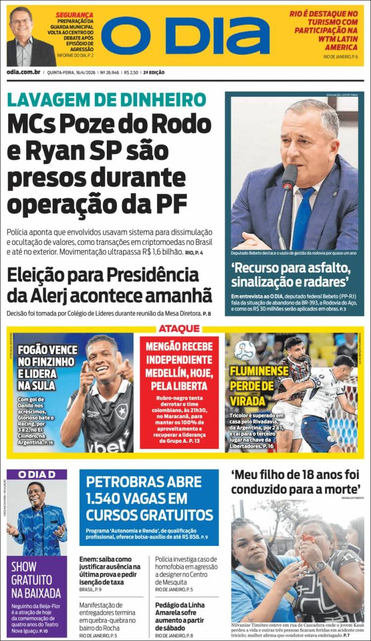 Portada de O Dia (Brasil)
