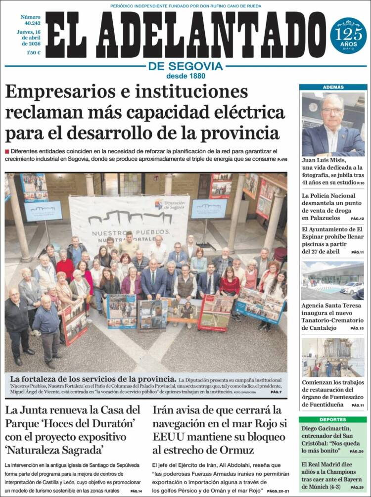 Portada de El Adelantado de Segovia (Espa&ntilde;a)