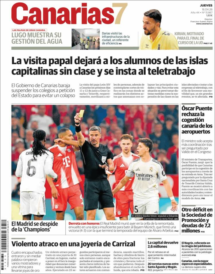 Portada de Canarias 7 (Espa&ntilde;a)