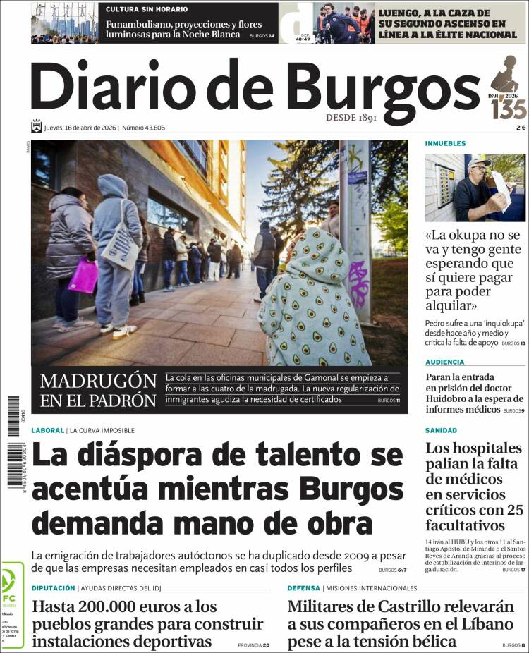 Portada de Diario de Burgos (Espa&ntilde;a)