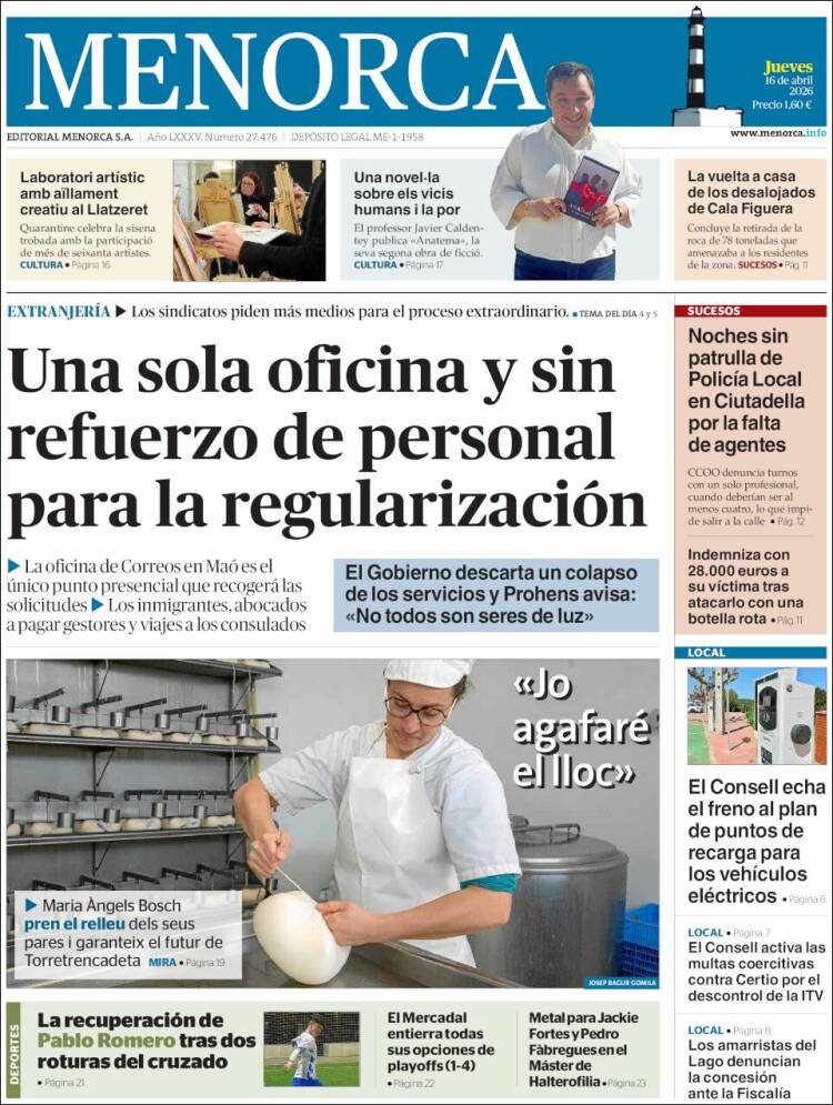 Portada de Menorca - Diario Insular (Espa&ntilde;a)