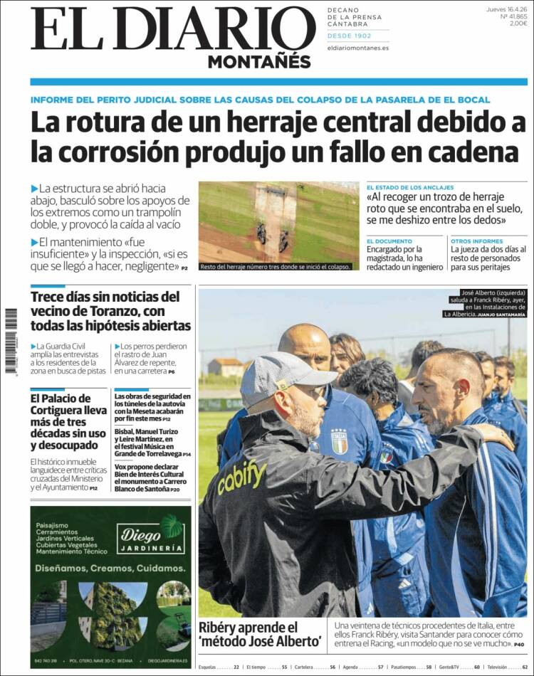 Portada de El Diario Montañés (Espa&ntilde;a)