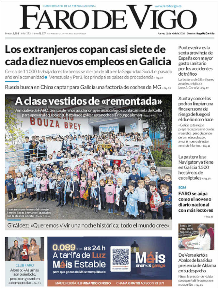 Portada de Faro de Vigo (Espa&ntilde;a)