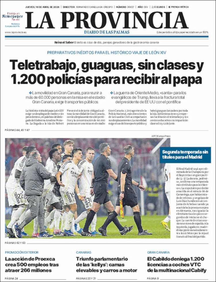Portada de La Provincia (Espa&ntilde;a)
