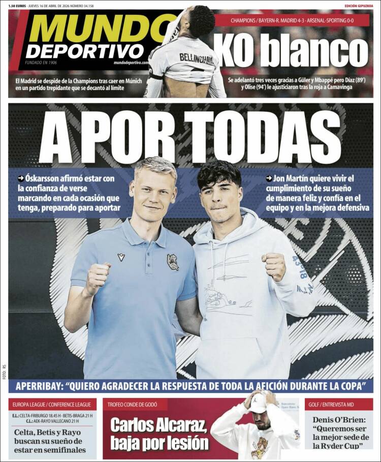 Portada de Mundo Deportivo Gipuzkoa (Espa&ntilde;a)