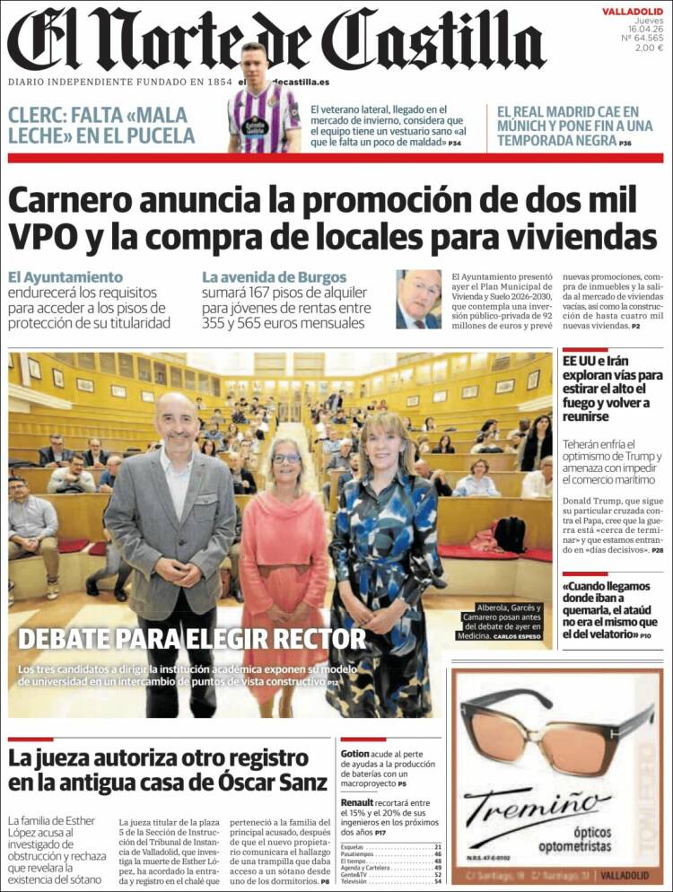 Portada de Norte de Castilla - Valladolid (Espa&ntilde;a)