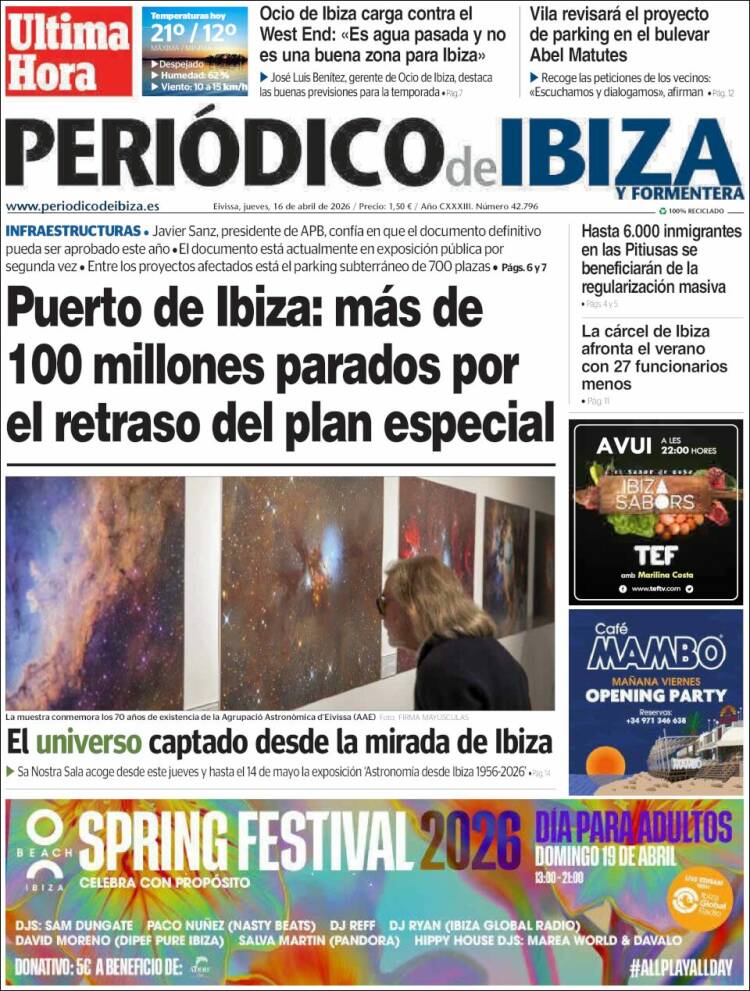 Portada de Periódico de Ibiza (Espa&ntilde;a)