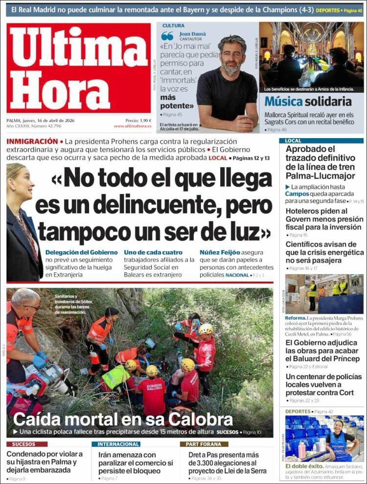 Portada de Última Hora (Espa&ntilde;a)