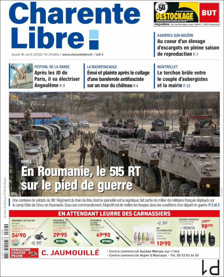 Portada de Charente Libre (Francia)