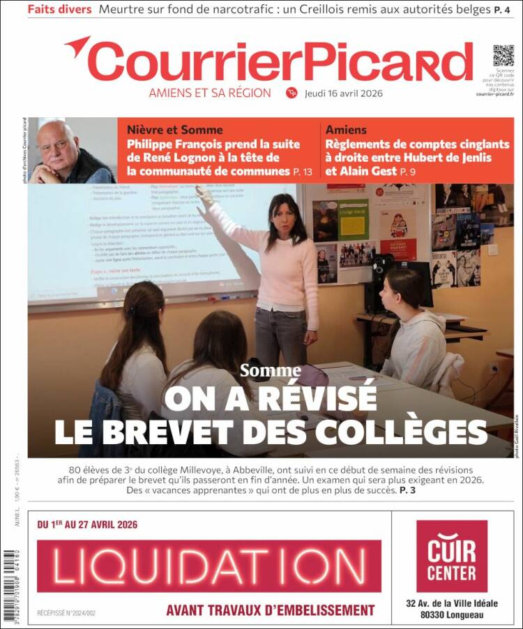 Portada de Courrier Picard (Francia)