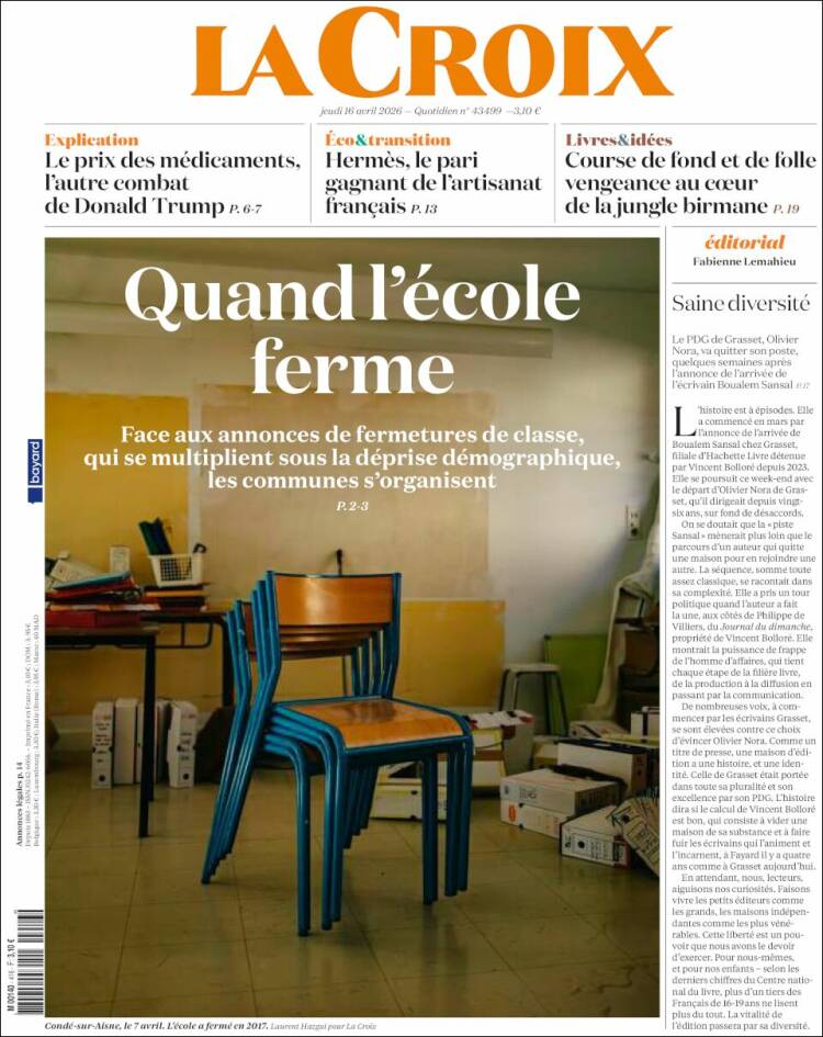 Portada de La Croix (Francia)