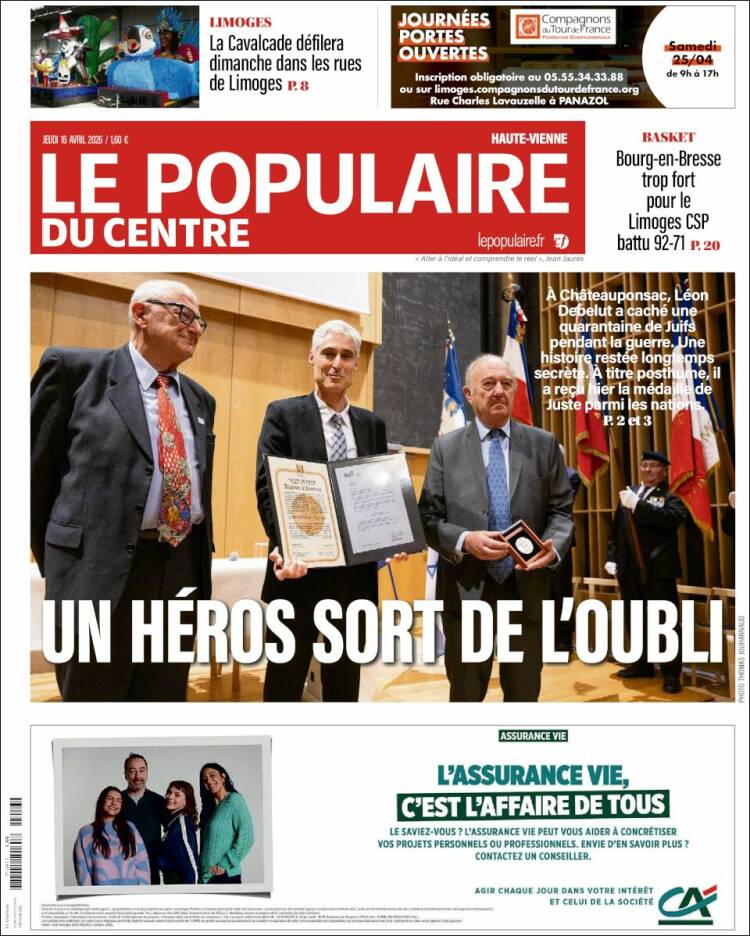 Portada de Le Populaire du Centre (France)