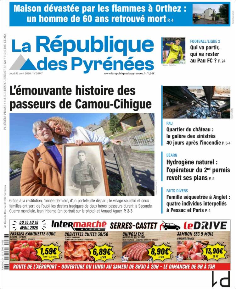 Portada de La République des Pyrénées (Francia)