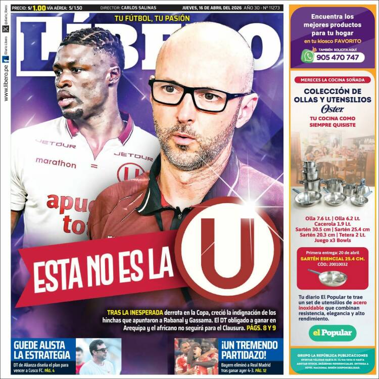 Portada de Líbero (Per&uacute;)