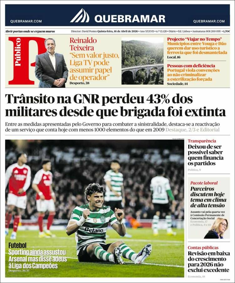 Portada de Público (Portugal)