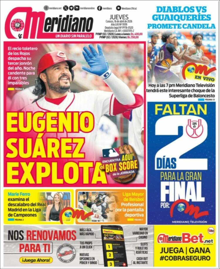 Portada de Meridiano (Venezuela)