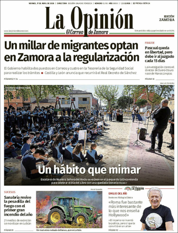 Portada de La Opinión - El Correo de Zamora (Spain)