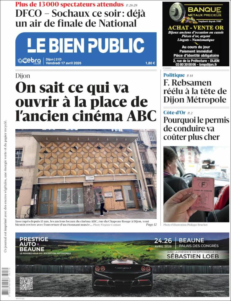Portada de Le Bien Public (Francia)