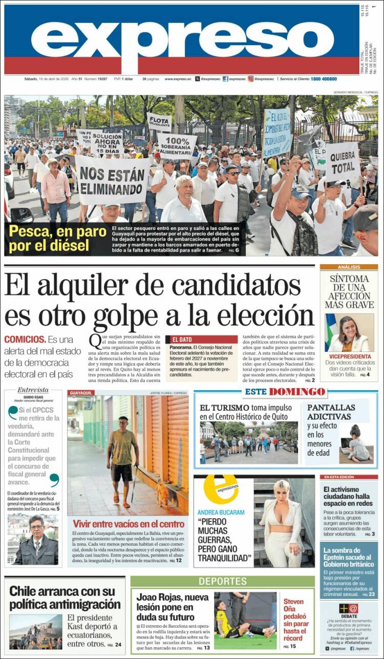 Portada de Expreso (Ecuador)