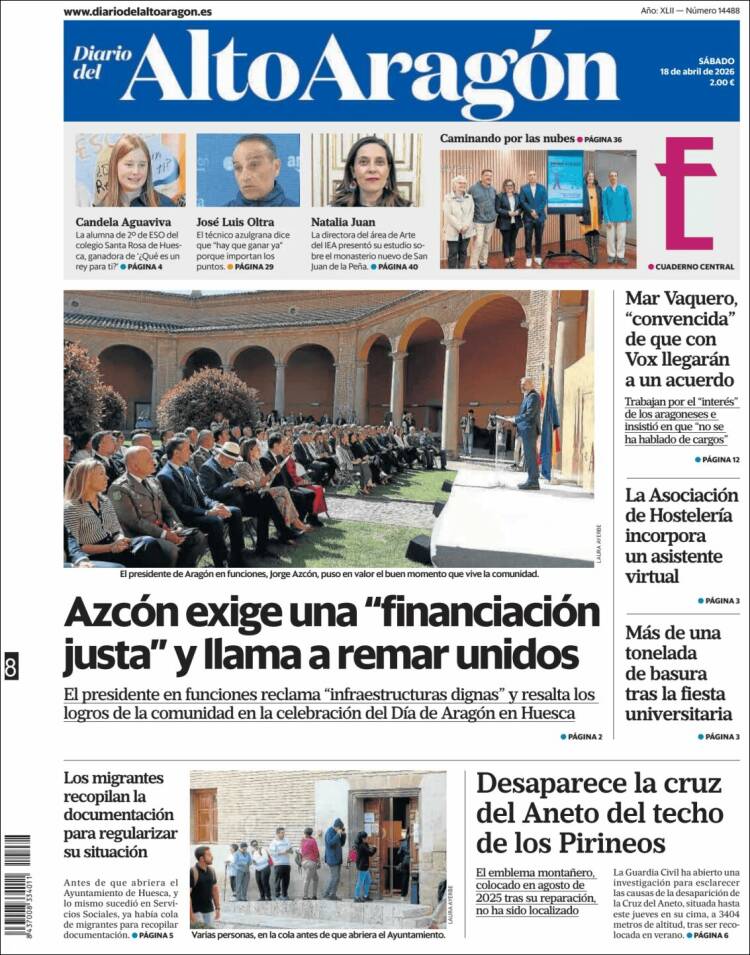 Portada de Diario del AltoAragón (Espa&ntilde;a)