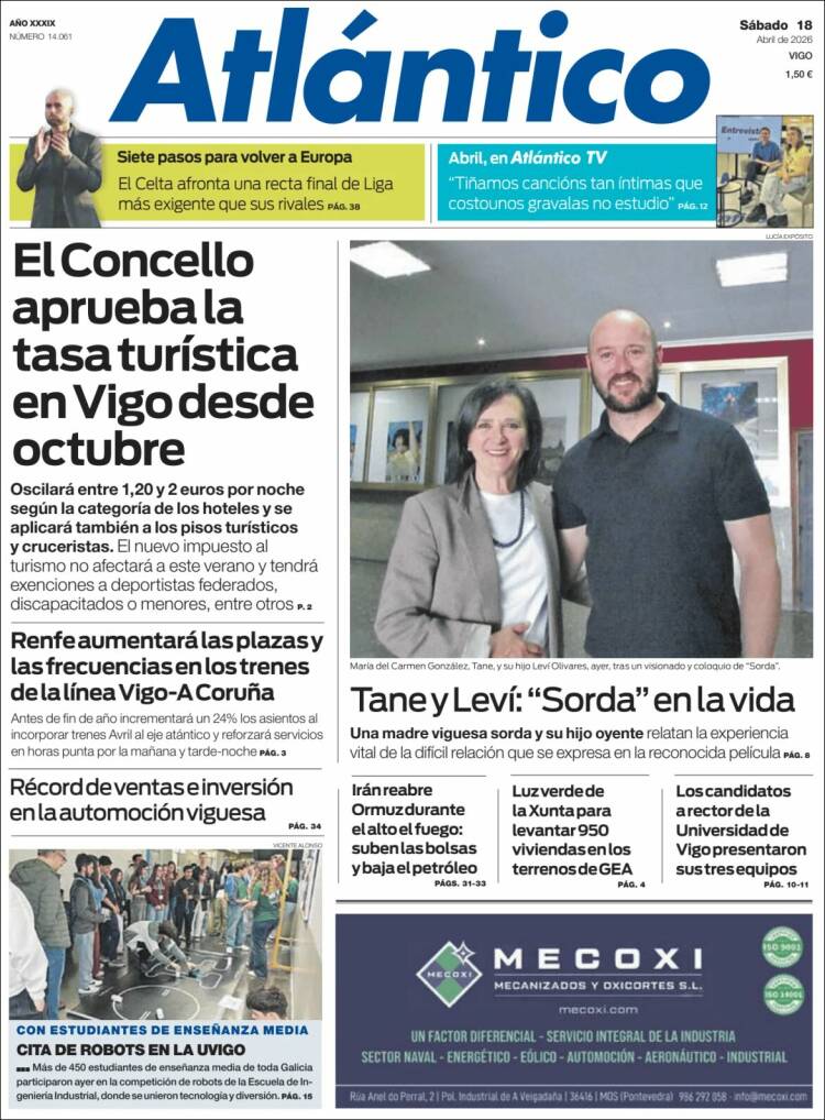 Portada de Atlántico Diario (Espa&ntilde;a)
