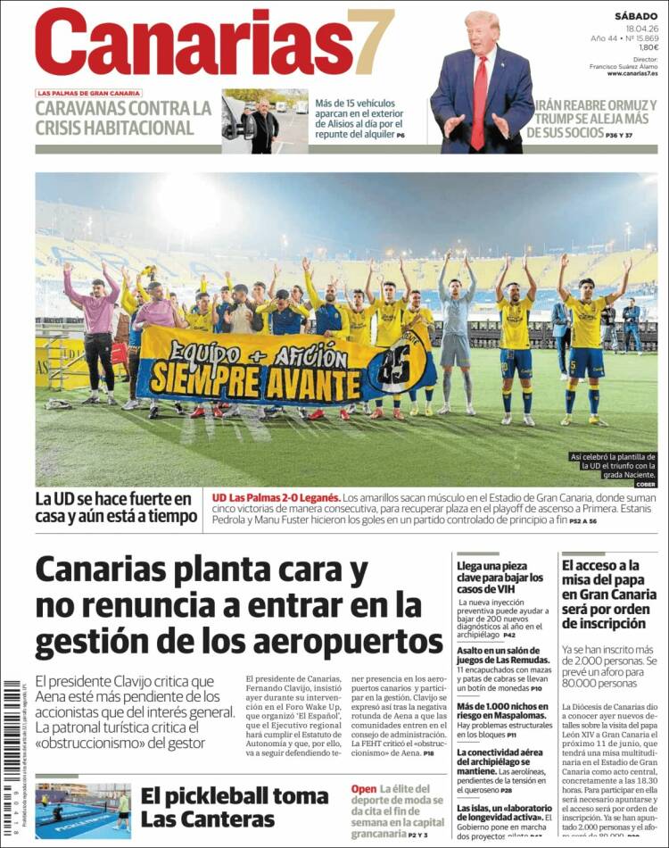 Portada de Canarias 7 (Espa&ntilde;a)
