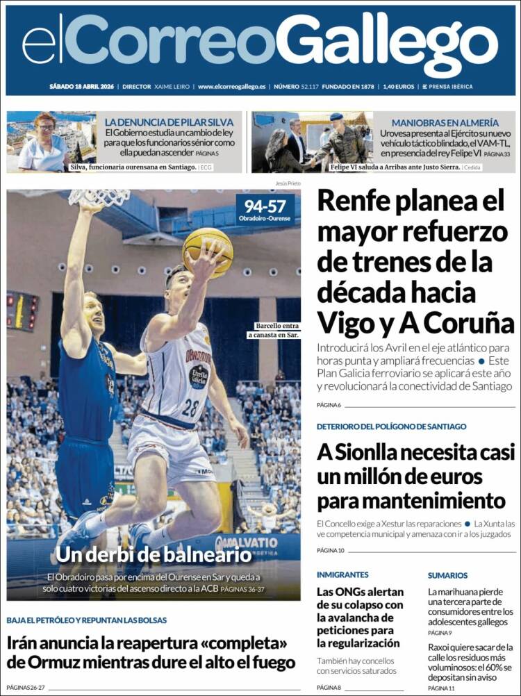 Portada de El Correo Gallego (Espa&ntilde;a)