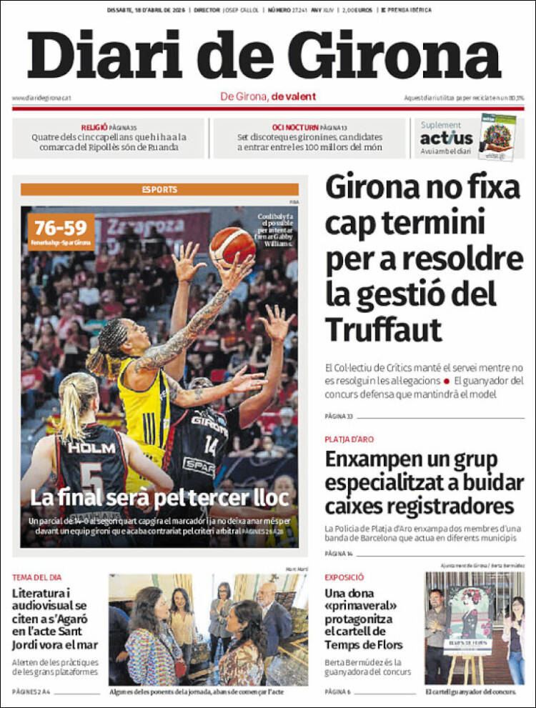 Portada de Diari de Girona (Espa&ntilde;a)