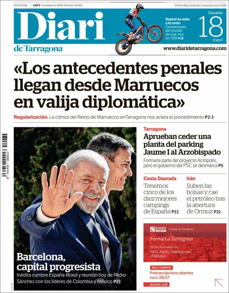 Portada de Diari de Tarragona (Espa&ntilde;a)