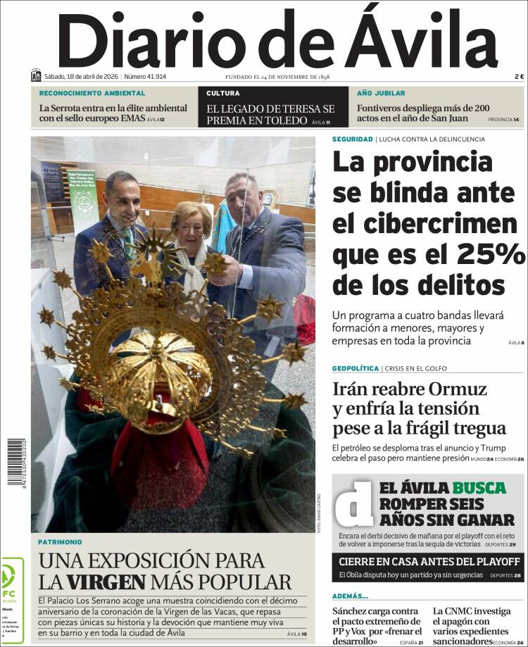 Portada de Diario de Ávila (Espa&ntilde;a)