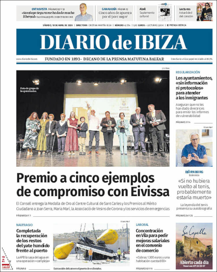 Portada de Diario de Ibiza (Espa&ntilde;a)