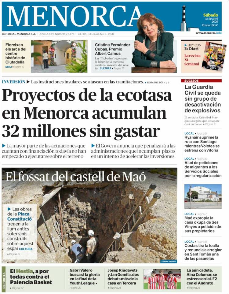Portada de Menorca - Diario Insular (Espa&ntilde;a)