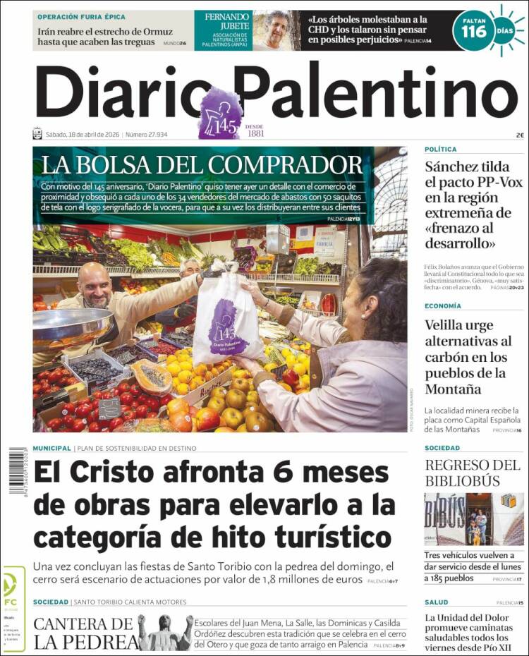 Portada de Diario Palentino (Espa&ntilde;a)