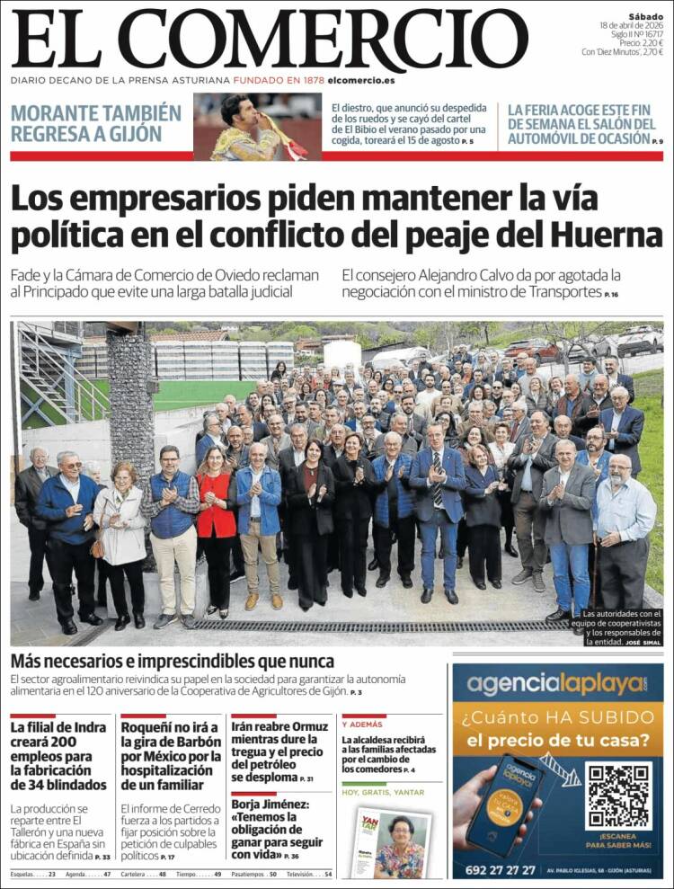 Portada de El Comercio - Gijón (Espa&ntilde;a)
