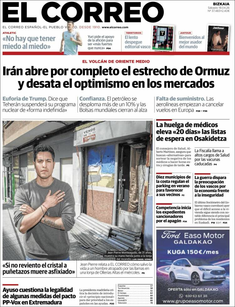Portada de El Correo (Espa&ntilde;a)