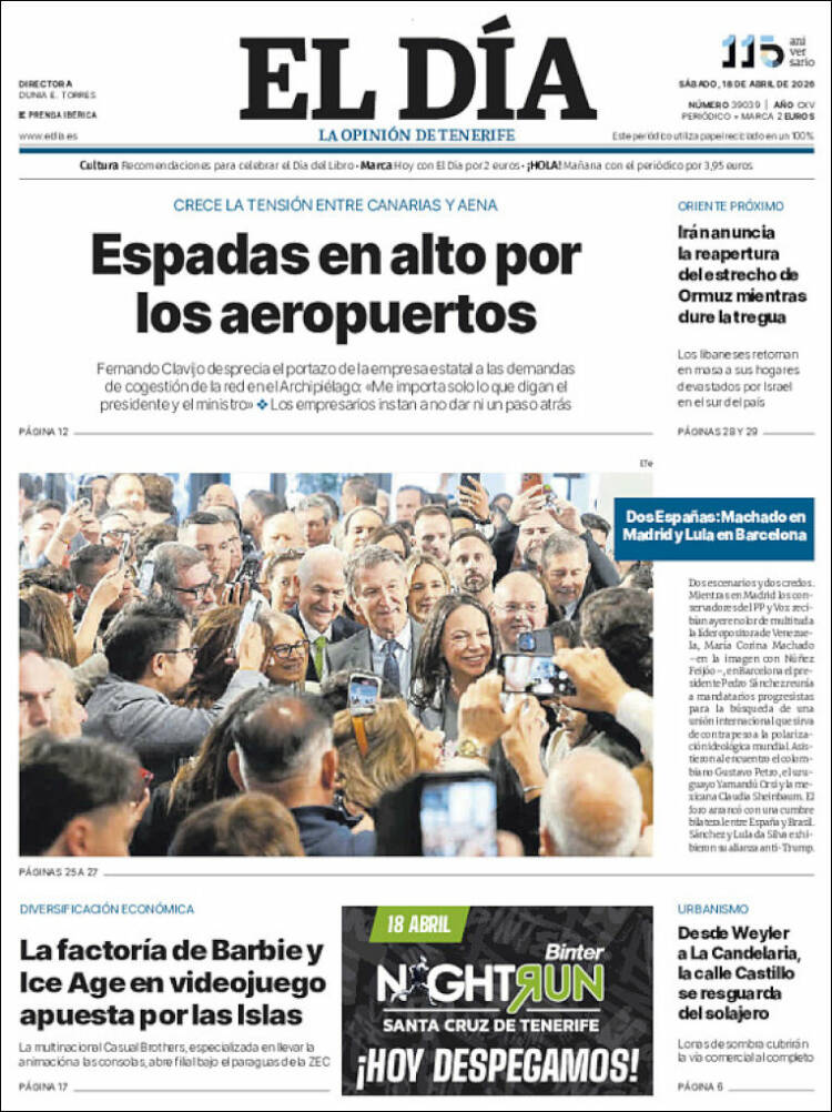 Portada de El Día (Espa&ntilde;a)