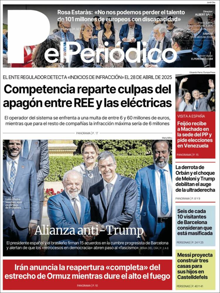 Portada de El Periódico (Espa&ntilde;a)