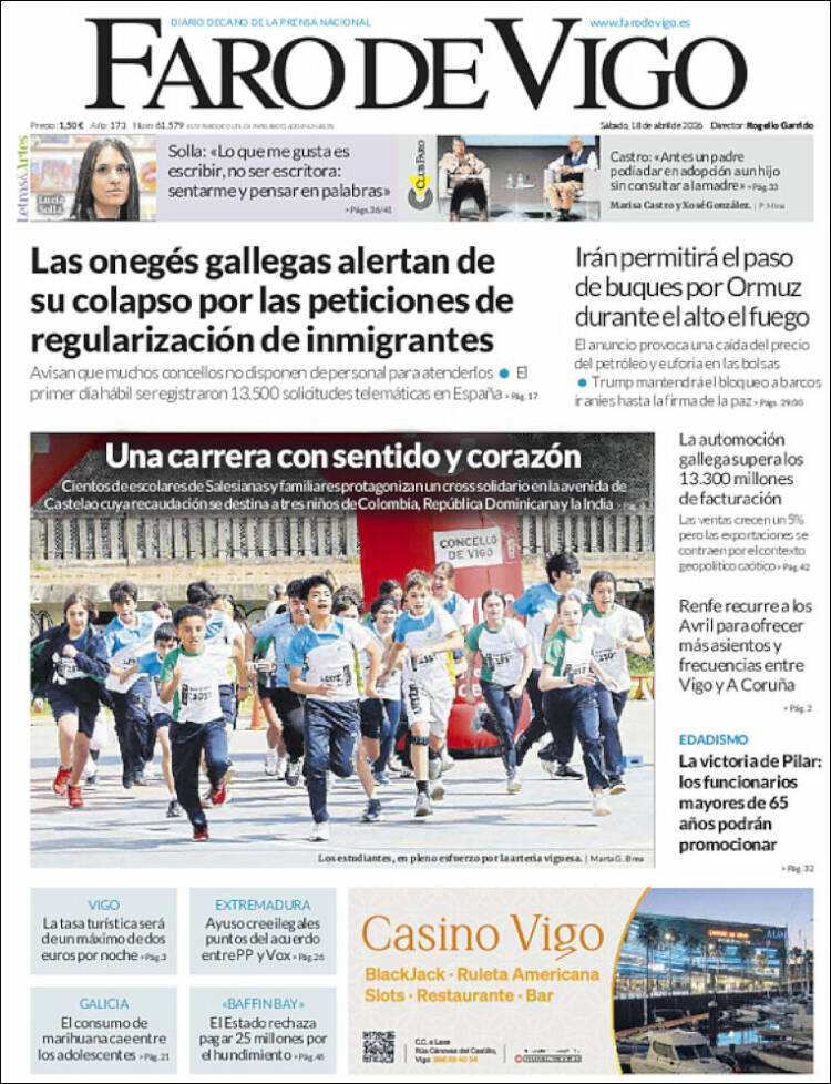 Portada de Faro de Vigo (Espa&ntilde;a)