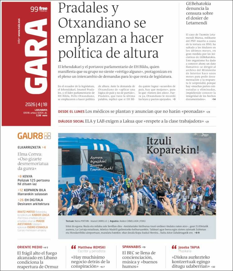Portada de Gara (Espa&ntilde;a)