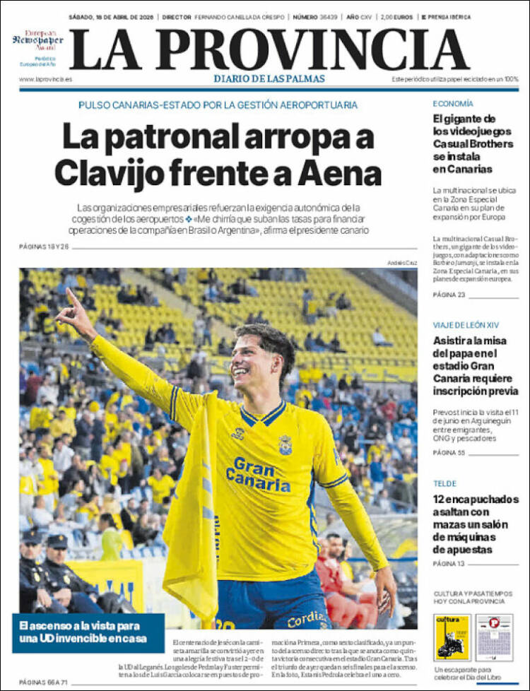 Portada de La Provincia (Espa&ntilde;a)