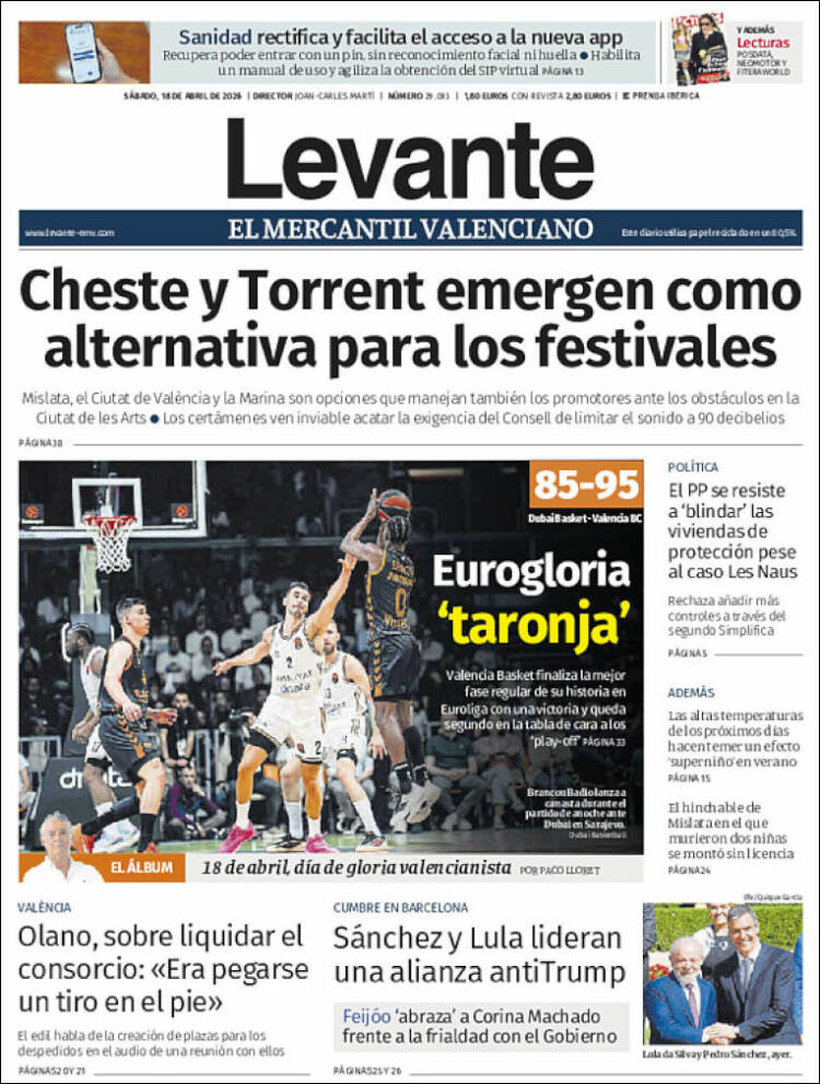 Portada de Levante (Espa&ntilde;a)