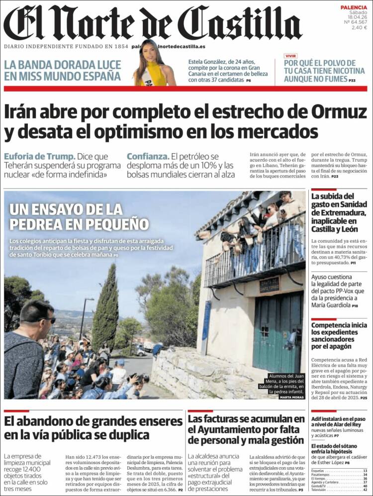 Portada de Norte de Castilla - Palencia (Espa&ntilde;a)